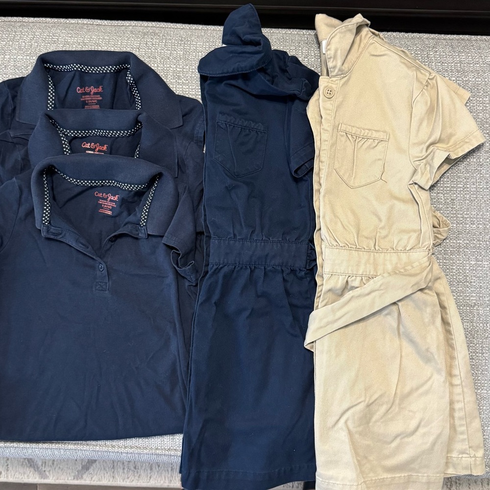 Cat & Jack uniforms-Khaki Button-Up Shirt and dresses